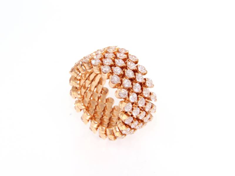 “BREVETTO” MULTISIZE RING ROSE GOLD AND DIAMONDS 5 ROWS SERAFINO CONSOLI RMS 5F4 RG WD